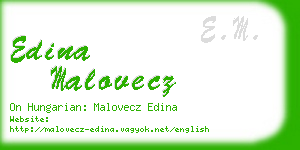 edina malovecz business card